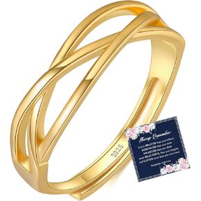 PRETOLE Sterling Silver Thumb Rings for Women S925 Silver Rings Cubic Zirconia Eternity Ring Minimalist Silver Ring Adjustable Open Ring for Women With Inspirational Card in Kuwait