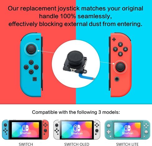 SmaFsan for Slide Rail Replacement for Nintendo Switch Joy con Controller , Left Right Slider Rail with Middle Button Holder,Buckle Lock (Left+Right) in Kuwait