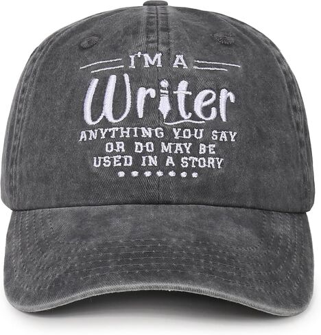 InnoBeta Writer Gifts Cap for Women Men - Adjustable Vintage Washed Cotton Embroidered Hat - Gift for Writers, Novelists, Graduation, Christmas in Saudi Arabia