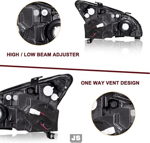 JSBOYAT Halogen Headlight Assembly Replacement Fit 2004-2006 Lexus RX330 2006-2009 RX350 2006-2008 Lexus RX400h w/o HID Headlamp Replacement Chrome Housing Amber Reflector in Saudi Arabia