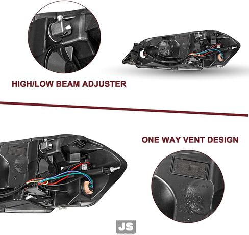 JSBOYAT Headlight Assembly Fit for 2006-2013 Chevy Impala / 2006-2007 Chevy Monte Carlo / 2014-2016 Chevy Impala Limited Driver and Passenger Side, Black Housing with Amber Reflector in Saudi Arabia