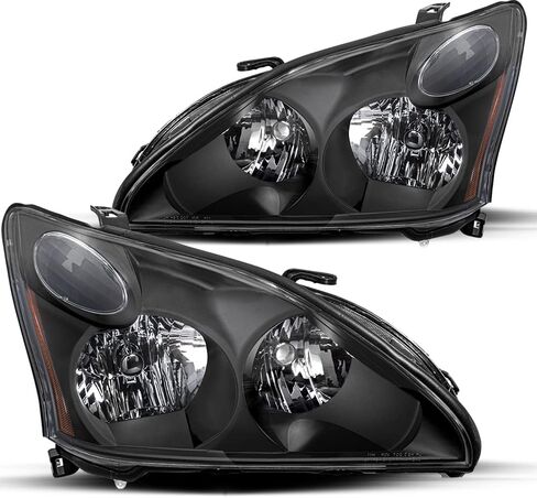 JSBOYAT Halogen Headlight Assembly Replacement Fit 2004-2006 Lexus RX330 2006-2009 RX350 2006-2008 Lexus RX400h w/o HID Headlamp Replacement Chrome Housing Amber Reflector in Saudi Arabia