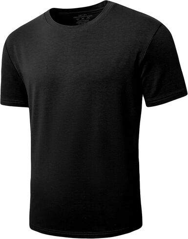 تي شيرت رجالي من القطن من PLEPAN - بأكمام قصيرة وياقة دائرية كلاسيكية، قميص كاجوال ناعم وفاخر in Kuwait