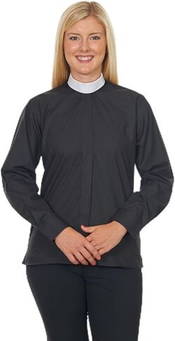 Ladies Clergy Shirt - Includes Banded Collar - Long Sleeves - Wrinkle-Resistant - Clergy Shirts for Women in Saudi Arabia