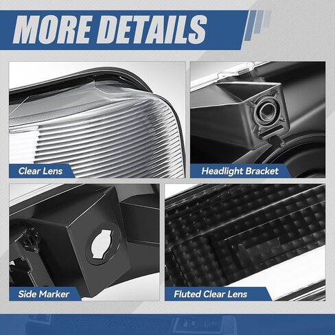 Auto Dynasty Headlights and Bumper Lamps Compatible with 03-24 Chevy Express GMC Savana 1500-4500, with Switchback E-LED DRL Running lights, Driver and Passenger Side, Smoked Lens Clear Corner in Saudi Arabia