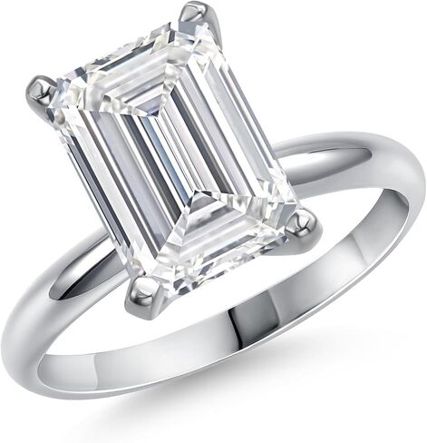 Gem Stone King 1 to 3 Carat 14K White Gold IGI Certified White Lab Grown Diamond Solitaire Engagement Ring For Women | F-G Color | VVS-VS Clarity | Available In Size 5, 6, 7, 8, 9 in Saudi Arabia