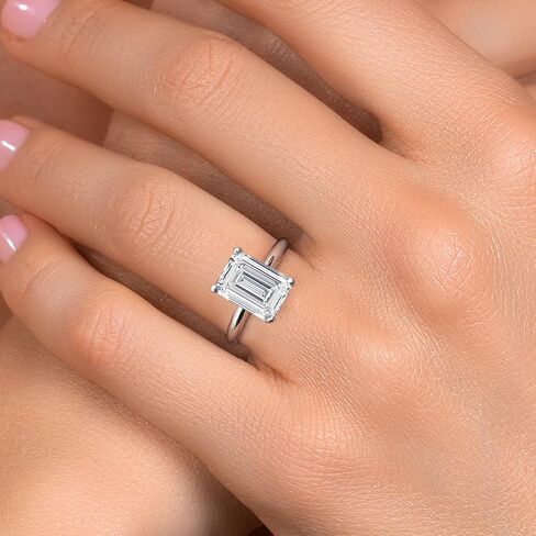 Gem Stone King 1 to 3 Carat 14K White Gold IGI Certified White Lab Grown Diamond Solitaire Engagement Ring For Women | F-G Color | VVS-VS Clarity | Available In Size 5, 6, 7, 8, 9 in Saudi Arabia