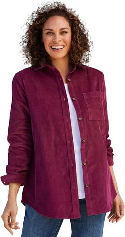 Woman Within Plus Size Corduroy Shirt in Saudi Arabia