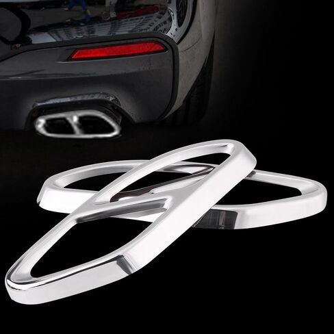 Tail Pipe Tips, Keenso 1Pair W205 Cover Car Tail Muffler Tip Pipe Cover Trims for C Class w205 Coupe GLC B Class w246 E Class w212 w213 C207 Coupe A Class w176(Silver) in Saudi Arabia
