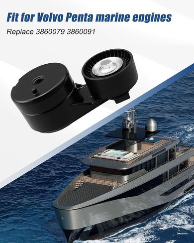 Serpentine Belt Tensioner Fit for Volvo Penta Engines 4.3L 5.0L 5.7L 7.4L 8.2L 5.7GXiI-A 5.7GXiI-E 5.7GXiI-F DPX385XEFS DPX415XEFS, Replace 3860079 3860091 in Saudi Arabia