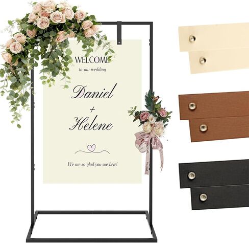 Wedding Sign Stand, Welcome Sign Stand with Metal Easel for Seating Charts - Sturdy Display Easel for Wedding Decor, Table Numbers, Reception Welcome Signs (Gold) in Saudi Arabia