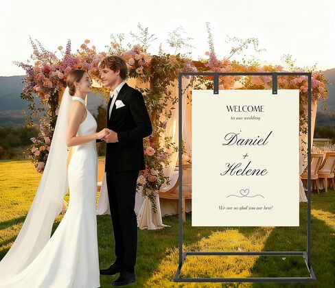 Wedding Sign Stand, Welcome Sign Stand with Metal Easel for Seating Charts - Sturdy Display Easel for Wedding Decor, Table Numbers, Reception Welcome Signs (Gold) in Saudi Arabia
