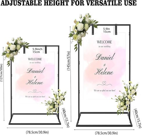 Wedding Sign Stand, Welcome Sign Stand with Metal Easel for Seating Charts - Sturdy Display Easel for Wedding Decor, Table Numbers, Reception Welcome Signs (Gold) in Saudi Arabia