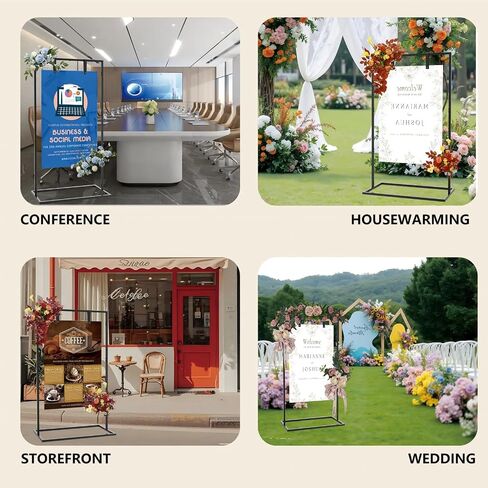 Wedding Sign Stand, Welcome Sign Stand with Metal Easel for Seating Charts - Sturdy Display Easel for Wedding Decor, Table Numbers, Reception Welcome Signs (Gold) in Saudi Arabia