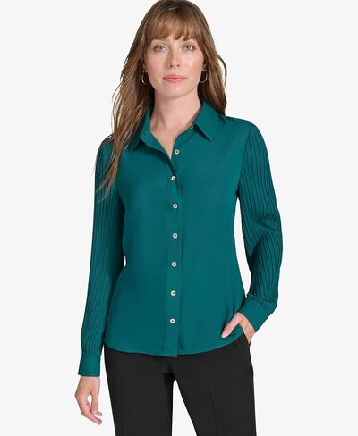 Tommy Hilfiger Womens Long Sleeve Shirt with Pleated Sleeves in Saudi Arabia