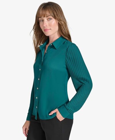 Tommy Hilfiger Womens Long Sleeve Shirt with Pleated Sleeves in Saudi Arabia