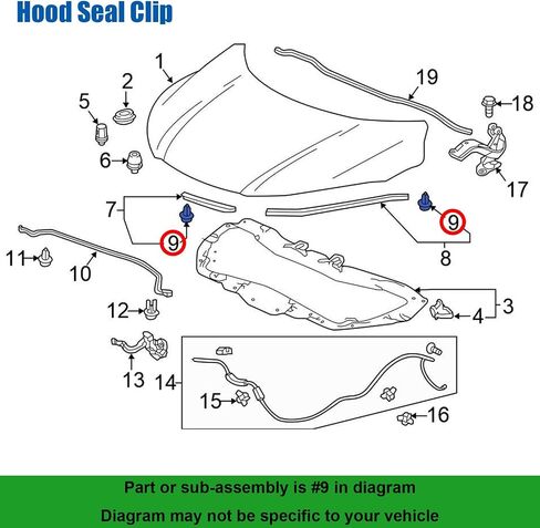 OAUTOO 30pcs Hood Seal Rubber Clip for Nissan 01553-08961 65810-K2008; Subaru 90826FA000; Honda 91520-SCC-003 in Saudi Arabia