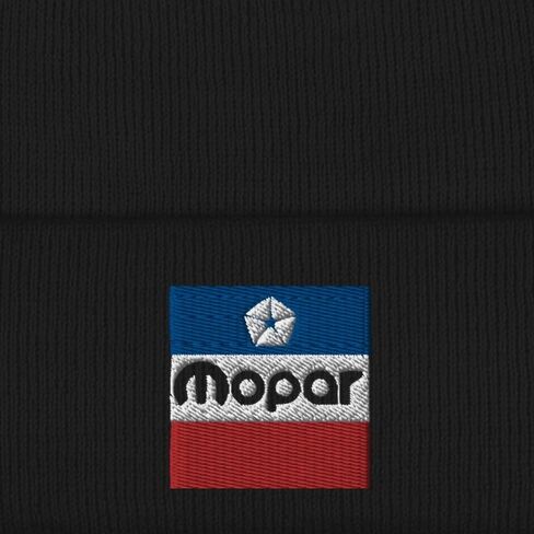 Mopar Classic Retro Flag Embroidered, Cuffed Beanie Hat, One Size Fits All in Saudi Arabia