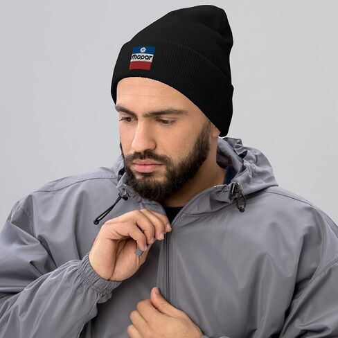 Mopar Classic Retro Flag Embroidered, Cuffed Beanie Hat, One Size Fits All in Saudi Arabia