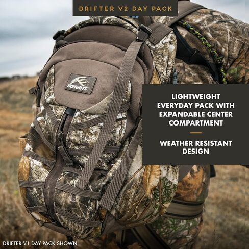 Insights Hunting by frogg toggs The V2 Drifter Backpack, Lightweight Camouflaged Day Pack holds Decoy, two H20 Bottles, MO Bottomland in Saudi Arabia