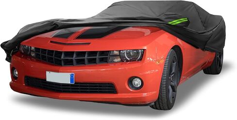 غطاء سيارة مقاوم للماء مناسب لسيارة شيفروليه كامارو في جميع الأحوال الجوية للسيارات في الهواء الطلق والثلج والشمس والغبار وحماية من الأشعة فوق البنفسجية، غطاء خارجي كامل مع سحاب للباب in Kuwait