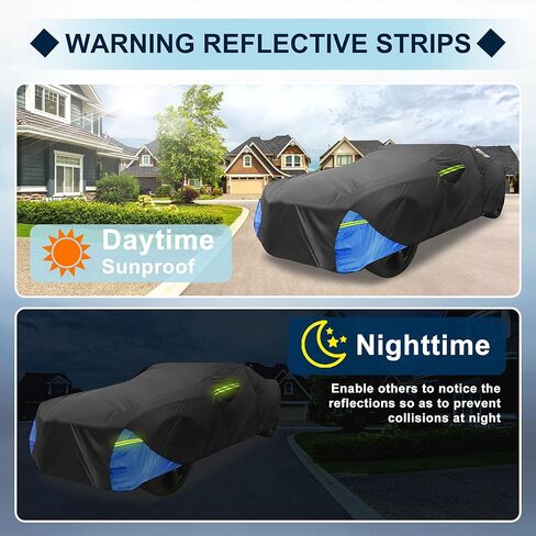 غطاء سيارة مقاوم للماء مناسب لسيارة شيفروليه كامارو في جميع الأحوال الجوية للسيارات في الهواء الطلق والثلج والشمس والغبار وحماية من الأشعة فوق البنفسجية، غطاء خارجي كامل مع سحاب للباب in Kuwait