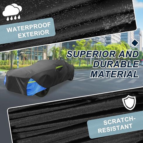 غطاء سيارة مقاوم للماء مناسب لسيارة شيفروليه كامارو في جميع الأحوال الجوية للسيارات في الهواء الطلق والثلج والشمس والغبار وحماية من الأشعة فوق البنفسجية، غطاء خارجي كامل مع سحاب للباب in Kuwait