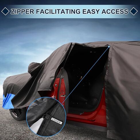غطاء سيارة مقاوم للماء مناسب لسيارة شيفروليه كامارو في جميع الأحوال الجوية للسيارات في الهواء الطلق والثلج والشمس والغبار وحماية من الأشعة فوق البنفسجية، غطاء خارجي كامل مع سحاب للباب in Kuwait