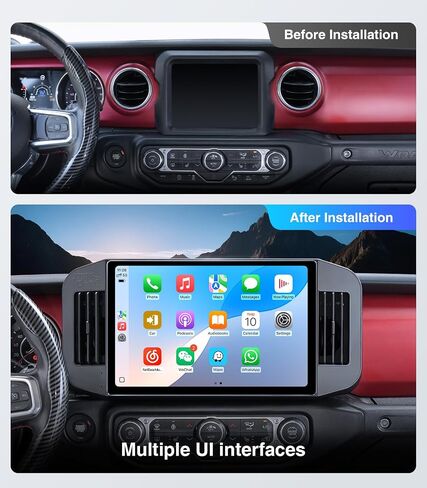 9-inch Android Car Radio Stereo for Jeep Wrangler JL Gladiator JT 2018-2021 Wireless CarPlay Android Auto AirPlay MirrorLink GPS Navigation Touchscreen Upgrade Bluetooth Multimedia Player in Kuwait