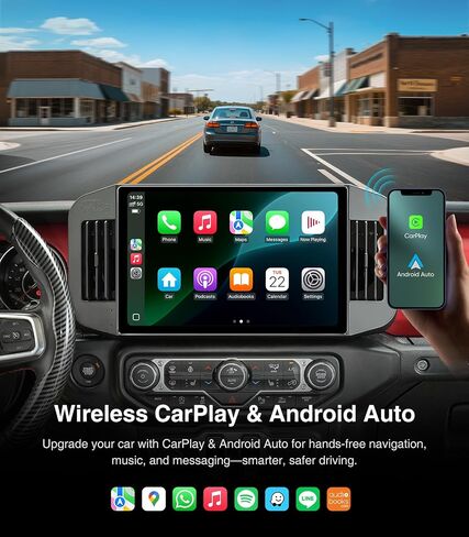 9-inch Android Car Radio Stereo for Jeep Wrangler JL Gladiator JT 2018-2021 Wireless CarPlay Android Auto AirPlay MirrorLink GPS Navigation Touchscreen Upgrade Bluetooth Multimedia Player in Kuwait