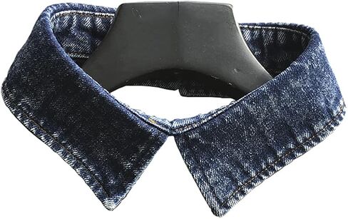 Women's Stylish Detachable Washed Denim Collar Half Shirt Blouse False Collar Dickey in Kuwait