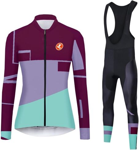 UGLY FROG Winter Cycling Jersey Sets Women Long Sleeve,Bicycle Biking Bike Shirts with Pockets+Long Bib Tight in Saudi Arabia