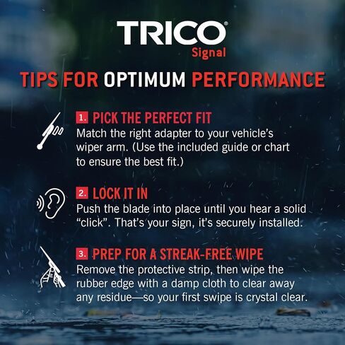 TRICO Signal Premium Silicone 28" + 20" Automotive Replacement Windshield Wipers Beam Blades with Exclusive Predictive Performance Indicator and 3X Longer Life for Select Vehicle Models, 2 Pack in Saudi Arabia