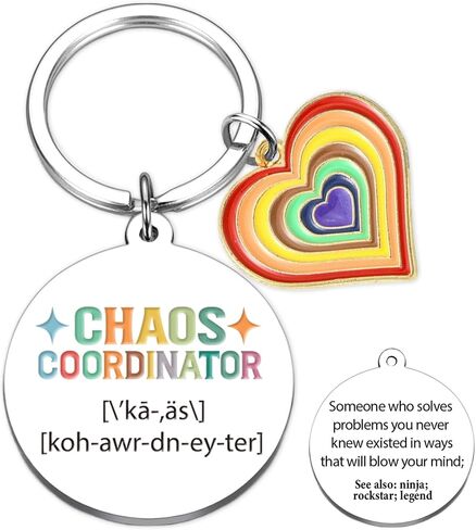 Chaos Coordinator Gifts for Women, Funny Thank You Keychain, Office Appreciation Day Present for Managers Coworkers in Saudi Arabia