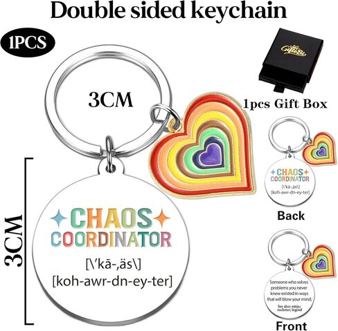 Chaos Coordinator Gifts for Women, Funny Thank You Keychain, Office Appreciation Day Present for Managers Coworkers in Saudi Arabia