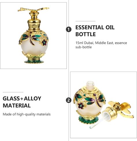 Lurrose Vintage Perfume Bottle: Glass Perfume Bottles Empty - Fragrance Containers for Essential Oils Liquid in Saudi Arabia