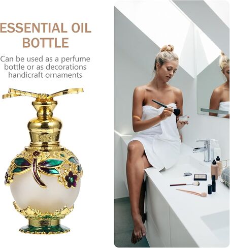 Lurrose Vintage Perfume Bottle: Glass Perfume Bottles Empty - Fragrance Containers for Essential Oils Liquid in Saudi Arabia