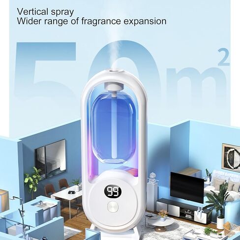 Air Freshener Automatic Spray Bathroom, Wall Mounted Essential Oil Diffuser Automatic Fragrance Dispenser Aromatherapy Diffuser with LED Display, for Bedroom Bathroom Office Hotel in Saudi Arabia