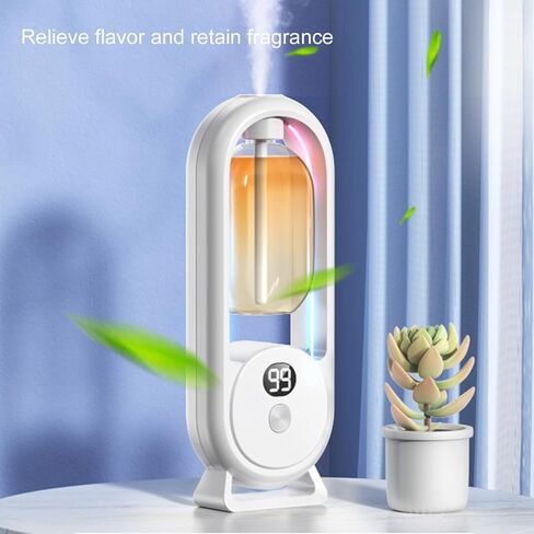Air Freshener Automatic Spray Bathroom, Wall Mounted Essential Oil Diffuser Automatic Fragrance Dispenser Aromatherapy Diffuser with LED Display, for Bedroom Bathroom Office Hotel in Saudi Arabia