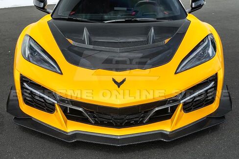 Replacement For 2020-Present Corvette C8 E-Ray & Z06 Models | GM Factory Style Aluminum - Painted Glossy Black Clip-On Front Radiator Mesh Grille Insert Guard Covers in Saudi Arabia