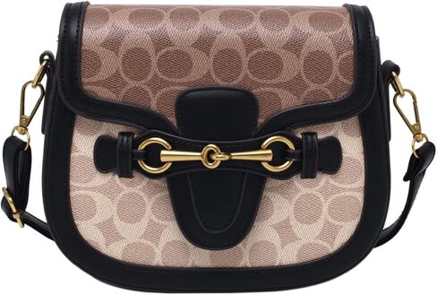 Women Small Crossbody Bags Women Golden Buckle Leather Purse Handbag Fashion Design (black) in Saudi Arabia