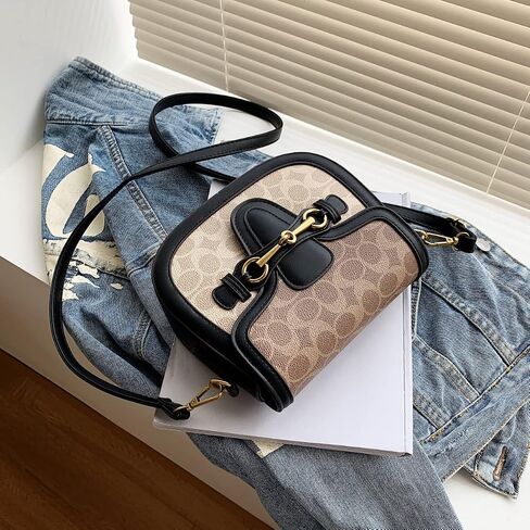 Women Small Crossbody Bags Women Golden Buckle Leather Purse Handbag Fashion Design (black) in Saudi Arabia