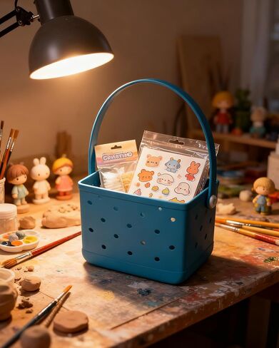 Small Rubber Beach Tote Bag, Open Top Portable Outdoor Travel Bag for Beach Picnic Pool Outings in Kuwait