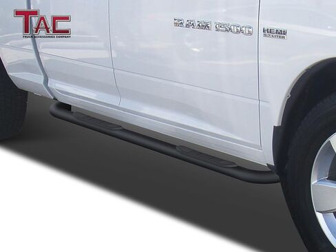 TAC Side Steps Fit 2009-2018 RAM 1500 Quad Cab | 2019-2024 RAM 1500 Classic Quad Cab Truck Pickup 3 "Black Nerf Bars Running Boards 2PCS in Saudi Arabia