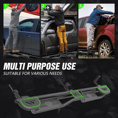 Three Raised Steps Double Cab Running Boards Compatible for 1999-2006 Chevy Silverado & GMC Sierra 1500, 2001-2006 Chevrolet Silverado & GMC Sierra 2500 3500 HD Extended Cab, Side Step Nerf Bar in Saudi Arabia