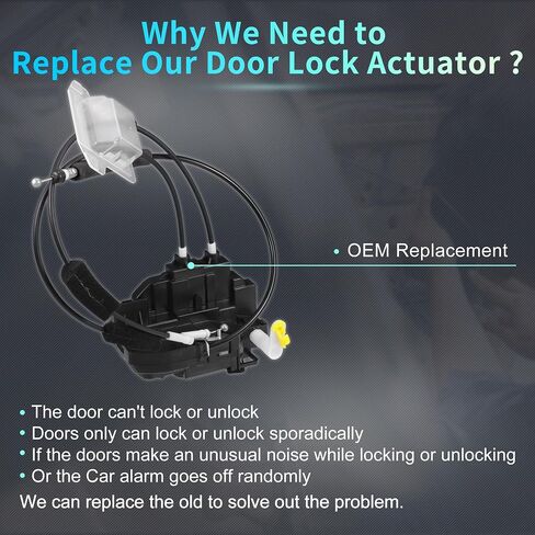 X AUTOHAUX Replacement Front Left Driver Side Power Door Lock Actuator Motor with Cable for Nissan Murano 2005-2007 Door Latch Actuator Assembly Replace Black in Saudi Arabia