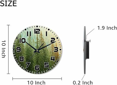 ساعة حائط جبلية تعمل بالبطارية من Natureforestmountainscenery ساعة حائط صامتة غير موقوتة بجودة كوارتز 10 بوصة ساعة مستديرة سهلة القراءة للمكتب المنزلي in Kuwait