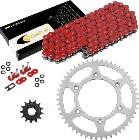 Caltric Red O-Ring Drive Chain and Sprocket Kit Compatible with Honda CRF450X 2005-2016 in Saudi Arabia