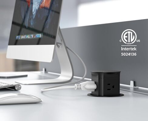 Pop up Outlet for Countertop,3-1/8 inch Hole Desktop Power Grommet, 8 Outlets 4 USB Ports,15Amp Tamper Resistant Receptacle Desk Wire Hole Insert, Space Saver Recessed Outlet for Home, Office in Kuwait