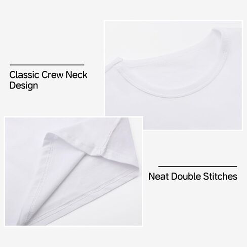 مجموعة من 2 تي شيرت قطني بأكمام طويلة تي شيرت أساسي برقبة دائرية للأولاد/البنات/الأطفال الصغار تي شيرت بأكمام طويلة in Kuwait